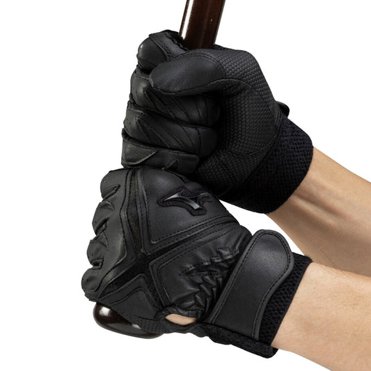 【刺繍1円】2025モデル ミズノ 限定 バッティンググローブ フランチャイズ D-Edition 両手用 高校野球対応 1EJEH843 復刻 バッティング手袋 バッティンググラブ 打者用手袋 中学生 高校生 黒 大人 一般 コスパ mizuno