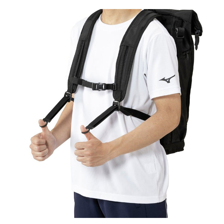 【2026モデル】ミズノプロ 野球 限定 ロールトップ バックパック 25L リュックサック 1FJDD40009 ベースボールバッグ 野球バッグ スポーツバッグ 大人 一般 バッグ かばん カバン バック mizuno pro