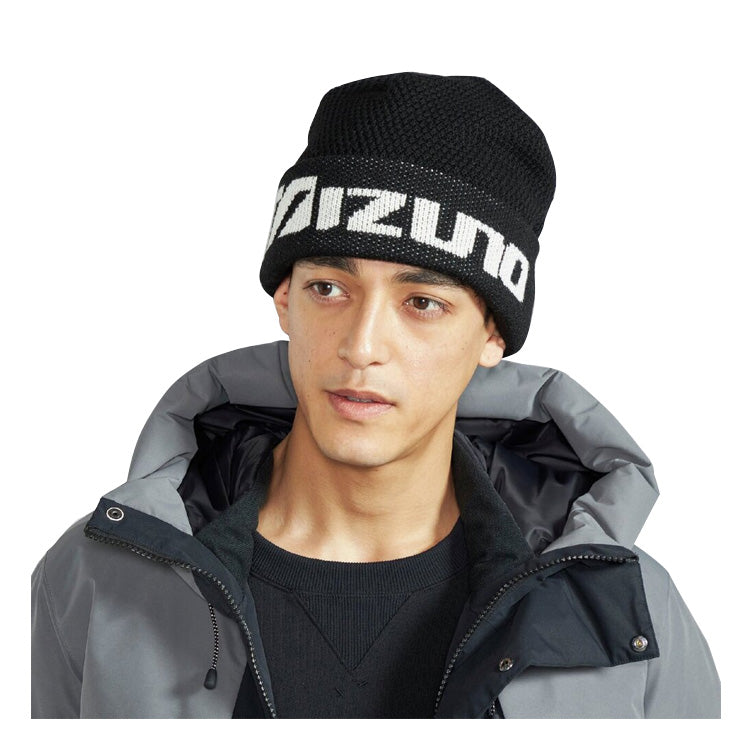 【2025モデル】ミズノ ブレスサーモ ビッグロゴ ニットキャップ ニット帽 B2JWC520 ウール 防寒 あったかい 温かい 冬用 大人 一般 メンズ レディース ユニセックス 帽子 ぼうし mizuno