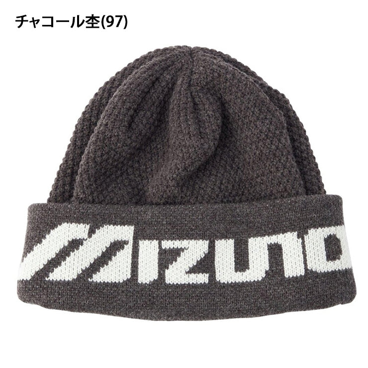 【2025モデル】ミズノ ブレスサーモ ビッグロゴ ニットキャップ ニット帽 B2JWC520 ウール 防寒 あったかい 温かい 冬用 大人 一般 メンズ レディース ユニセックス 帽子 ぼうし mizuno
