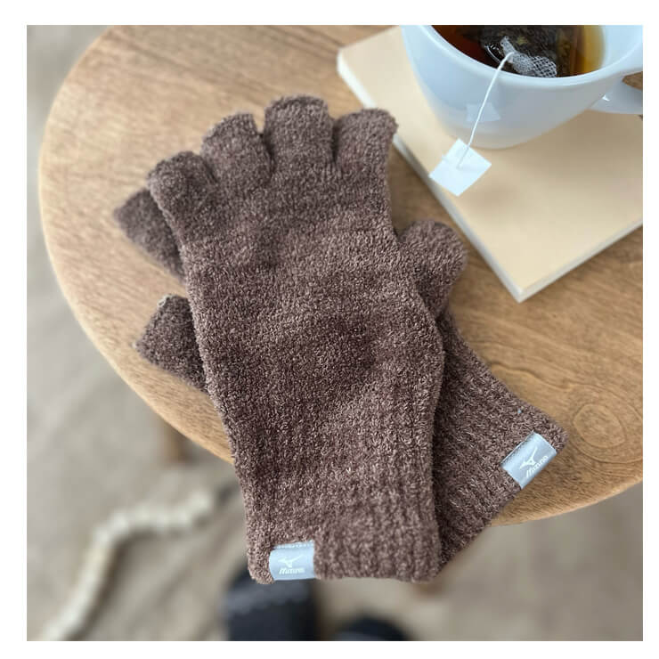 ミズノ ブレスサーモ 指ぬき手袋 マシュマロ手袋 指先あきタイプ 防寒 冬用 大人 一般 C2JYA607 ニット手袋 あったかい 暖かい 温かい てぶくろ mizuno