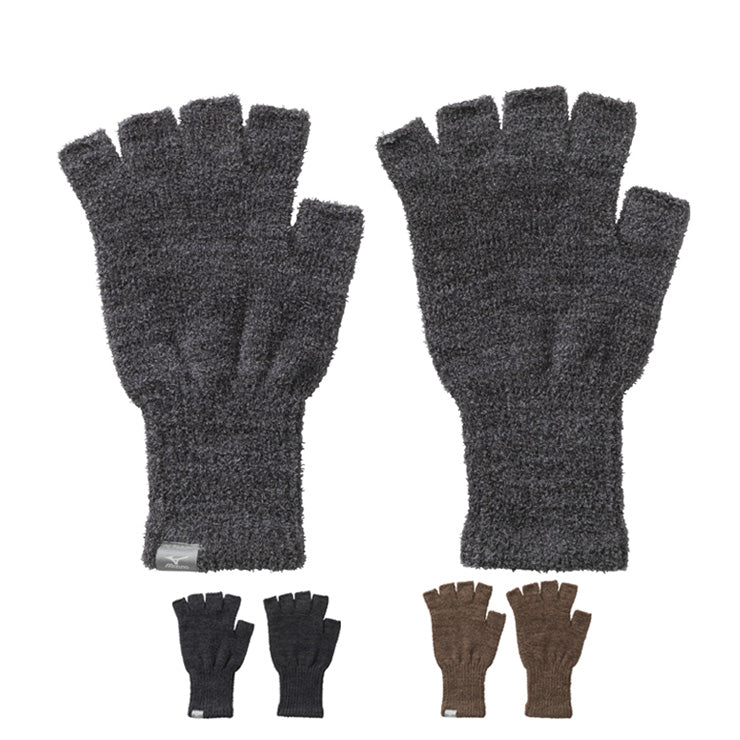 ミズノ ブレスサーモ 指ぬき手袋 マシュマロ手袋 指先あきタイプ 防寒 冬用 大人 一般 C2JYA607 ニット手袋 あったかい 暖かい 温かい てぶくろ mizuno