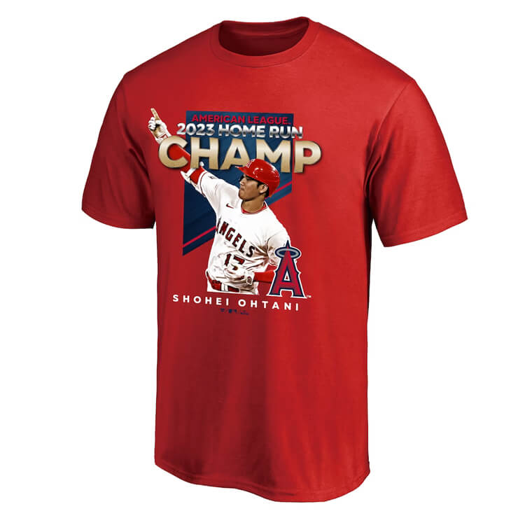 エンゼルス 大谷翔平 2023 アメリカン・リーグ ホームラン王 獲得記念 Tシャツ 半袖 ウェア メンズ レディース ユニセックス ファナティクス ML0123FW02 大谷選手 大谷翔平選手 スポーツウェア カジュアル HR王 記念グッズ 記念アイテム