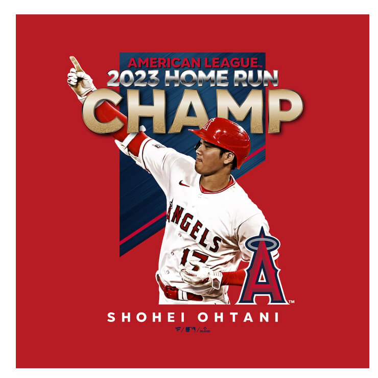 エンゼルス 大谷翔平 2023 アメリカン・リーグ ホームラン王 獲得記念 Tシャツ 半袖 ウェア メンズ レディース ユニセックス ファナティクス ML0123FW02 大谷選手 大谷翔平選手 スポーツウェア カジュアル HR王 記念グッズ 記念アイテム