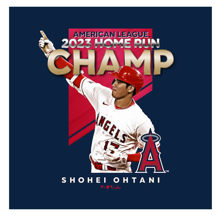 エンゼルス 大谷翔平 2023 アメリカン・リーグ ホームラン王 獲得記念 Tシャツ 半袖 ウェア メンズ レディース ユニセックス ファナティクス ML0123FW02 大谷選手 大谷翔平選手 スポーツウェア カジュアル HR王 記念グッズ 記念アイテム