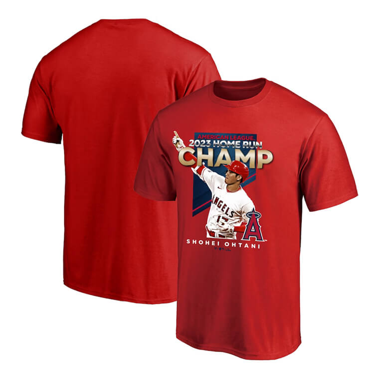 エンゼルス 大谷翔平 2023 アメリカン・リーグ ホームラン王 獲得記念 Tシャツ 半袖 ウェア メンズ レディース ユニセックス ファナティクス ML0123FW02 大谷選手 大谷翔平選手 スポーツウェア カジュアル HR王 記念グッズ 記念アイテム