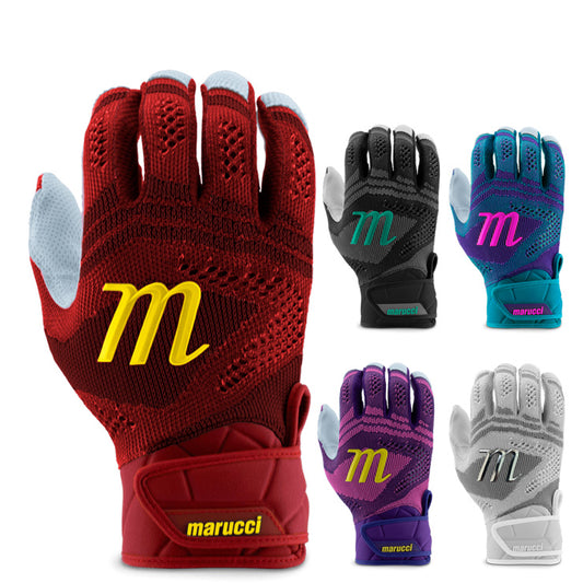 【日本未発売】マルーチ marucci バッティンググローブ Breeze Knit 両手用 天然皮革 一般用 MBG2BRKN ニット マルチ カラー バッティング手袋 バッティンググラブ 打者用手袋 大人 一般 草野球 練習 試合 ソフトボール