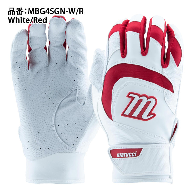 【並行輸入品】マルーチ バッティンググローブ SIGNATURE シグネチャー 両手用 天然皮革 大人 一般 W/R MBG4SGN 直輸入品 バッティング手袋 バッティンググラブ 草野球 練習 試合 ソフトボール marucci