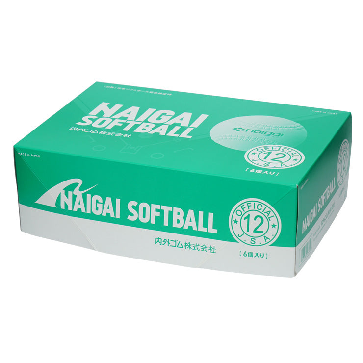 【2026新規格】ナイガイ ゴムソフトボール 検定球 12インチ 6球入り 旧3号ボール 試合球 大人 一般 中学ソフト 高校ソフト 男子ソフト 女子ソフト 半ダース 6個入り