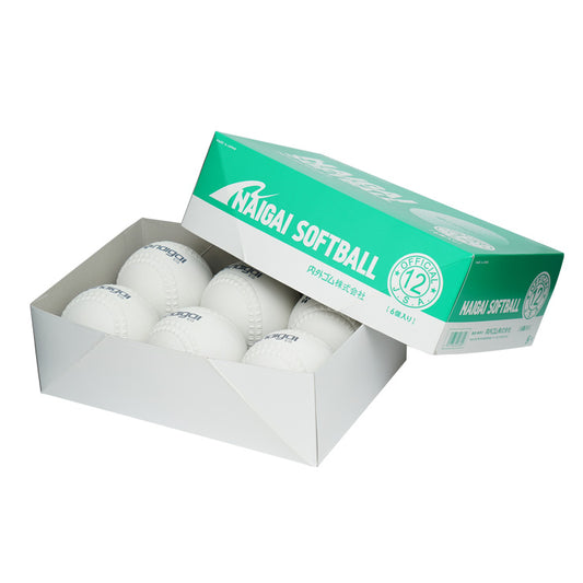 【2026新規格】ナイガイ ゴムソフトボール 検定球 12インチ 6球入り 旧3号ボール 試合球 大人 一般 中学ソフト 高校ソフト 男子ソフト 女子ソフト 半ダース 6個入り