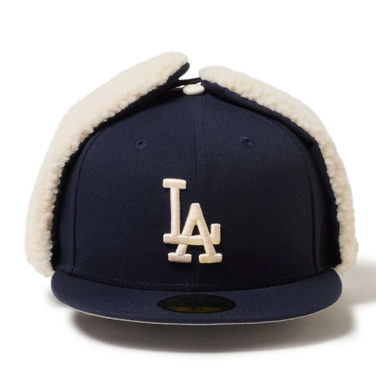 ニューエラ NEW ERA ロサンゼルス・ドジャース ドッグイヤー キャップ 耳当て付き LA 59FIFTY 5950 Dog Ear メンズ レディース ユニセックス 大人 一般 14668177 冬用 防寒 MLB メジャーリーグ 野球帽 帽子 スポーツキャップ ベースボールキャップ ぼうし