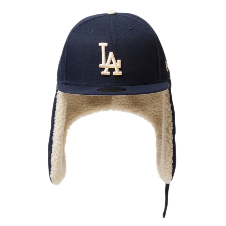 ニューエラ NEW ERA ロサンゼルス・ドジャース ドッグイヤー キャップ 耳当て付き LA 59FIFTY 5950 Dog Ear メンズ レディース ユニセックス 大人 一般 14668177 冬用 防寒 MLB メジャーリーグ 野球帽 帽子 スポーツキャップ ベースボールキャップ ぼうし