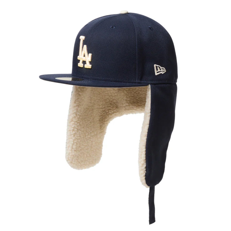 ニューエラ NEW ERA ロサンゼルス・ドジャース ドッグイヤー キャップ 耳当て付き LA 59FIFTY 5950 Dog Ear メンズ レディース ユニセックス 大人 一般 14668177 冬用 防寒 MLB メジャーリーグ 野球帽 帽子 スポーツキャップ ベースボールキャップ ぼうし