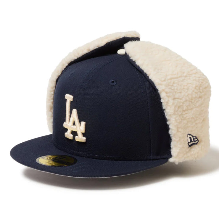 ニューエラ NEW ERA ロサンゼルス・ドジャース ドッグイヤー キャップ 耳当て付き LA 59FIFTY 5950 Dog Ear メンズ レディース ユニセックス 大人 一般 14668177 冬用 防寒 MLB メジャーリーグ 野球帽 帽子 スポーツキャップ ベースボールキャップ ぼうし