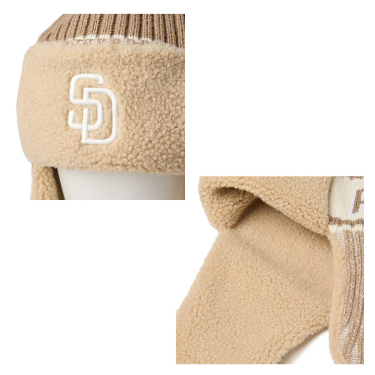 ニューエラ NEW ERA MLB ニット トラッパー ハット パドレス ヤンキース ドジャース 耳当て ニット帽 大人 一般 メンズ レディース 冬用 冬物 14669983 14669984 14669986 フライトキャップ スキー スノーボード MLB メジャーリーグ おしゃれ かわいい 帽子 ぼうし