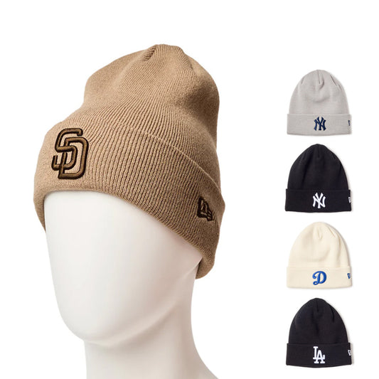ニューエラ NEW ERA MLB ニット帽 ドジャース ヤンキース パドレス ビーニー ベーシック カフニット ニットキャップ メンズ レディース ユニセックス 14670057 14670066 14670067 14670078 14670079 LA NY SD Dロゴ 大人 メジャーリーグ 帽子 ぼうし
