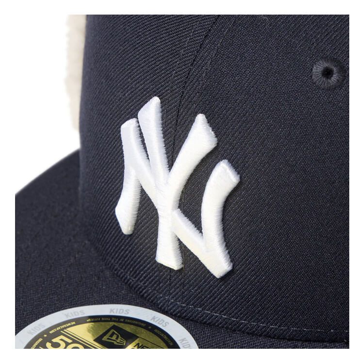 ニューエラ NEW ERA ニューヨーク・ヤンキース ジュニア用 ドッグイヤー キャップ 耳当て付き Kid’s 59FIFTY Dog Ear 14671655 冬用 防寒 小学生 こども Jr キッズ 子供 男の子 女の子 MLB メジャーリーグ 野球帽 帽子 スポーツキャップ ベースボールキャップ ぼうし