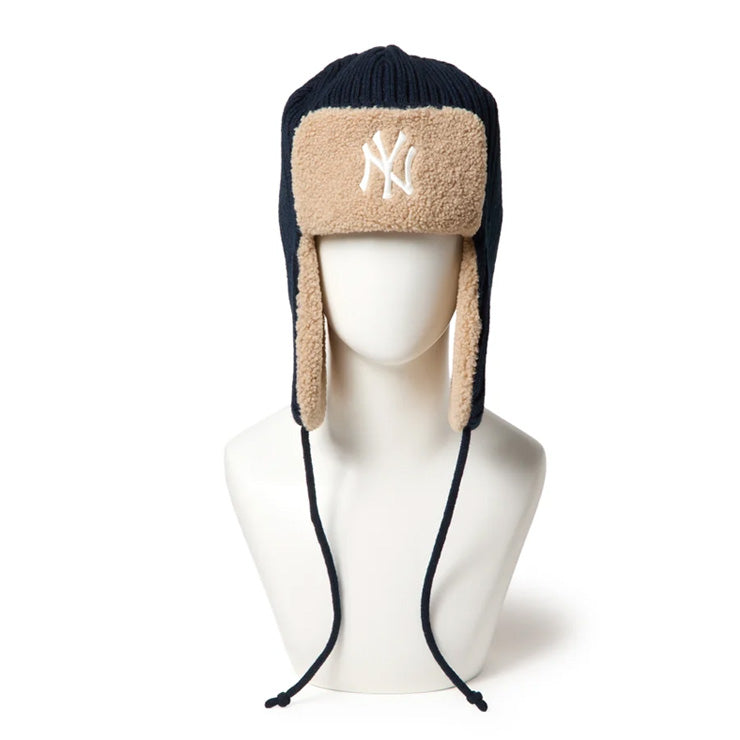 【2026モデル】ニューエラ NEW ERA ニット トラッパー リブニット ハット ニューヨーク・ヤンキース 耳当て ニット帽 大人 一般 メンズ レディース 冬用 冬物 15119644 フライトキャップ スキー スノーボード MLB メジャーリーグ おしゃれ かわいい 帽子 ぼうし