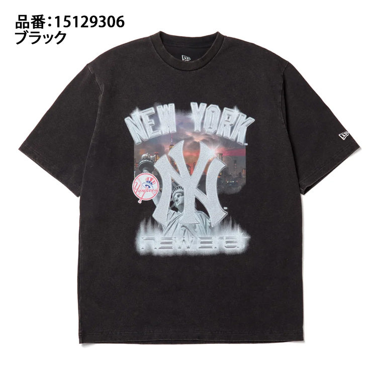 【2026モデル】ニューエラ NEW ERA ニューヨーク・ヤンキース 半袖 ウォッシュドコットン Tシャツ Lightning 大人 一般 メンズ レディース ユニセックス 15129306 スポーツウェア カジュアル 半袖シャツ