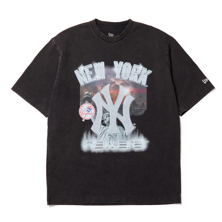 【2026モデル】ニューエラ NEW ERA ニューヨーク・ヤンキース 半袖 ウォッシュドコットン Tシャツ Lightning 大人 一般 メンズ レディース ユニセックス 15129306 スポーツウェア カジュアル 半袖シャツ