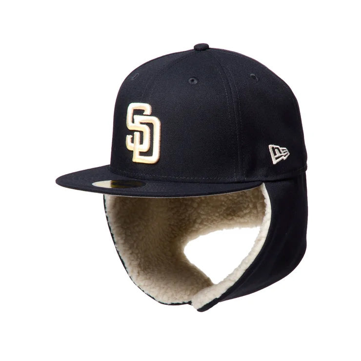 【2026モデル】ニューエラ NEW ERA サンディエゴ・パドレス ドッグイヤー キャップ 耳当て付き SD 59FIFTY 5950 Dog Ear メンズ レディース ユニセックス 大人 一般 15137327 冬用 防寒 MLB メジャーリーグ 野球帽 帽子 スポーツキャップ ベースボールキャップ ぼうし