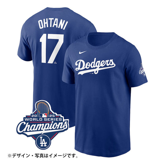 【予約販売】ナイキ ドジャース 大谷翔平 2025 ワールドシリーズ優勝 Tシャツ ネーム＆ナンバー 半袖 大人 メンズ ユニセックス 大谷 グッズ ウエア ウェア 記念グッズ 記念アイテム nike