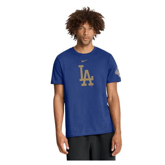 【2026モデル】ナイキ ロサンゼルス・ドジャース ゴールドコレクション 半袖 Tシャツ チームロゴ ブルー Los Angeles Dodgers Gold Collection T-Shirt メンズ N199-4EW-LD-JHE カジュアル スポーツウェア MLB メジャーリーグ nike