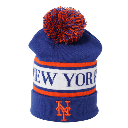 【2026モデル】ナイキ ニューヨーク・メッツ ポンポン付き ニット帽 ビーニー ニットキャップ カフニット NIKE PEAK STANDARD CUFF POM BEANIE メンズ レディース ユニセックス NB16-4EW-NME-JH5 大人 メジャーリーグ 帽子 ぼうし
