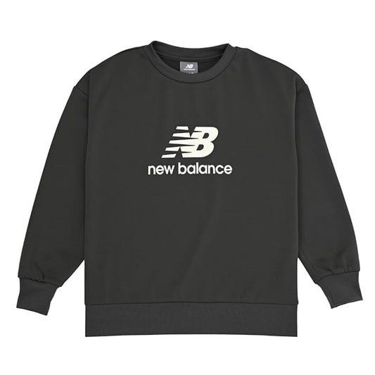 全3色 2025モデル ニューバランス ジュニア用 長袖 トレーナー ライトスウェットクルー 子供服 ABT55561 こども 子ども キッズ jr 男の子 女の子 スポーツウェア 長袖シャツ スウェットシャツ ベージュ ブラック ブルー new balance