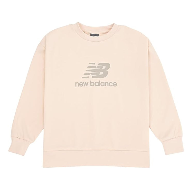 全3色 2025モデル ニューバランス ジュニア用 長袖 トレーナー ライトスウェットクルー 子供服 ABT55561 こども 子ども キッズ jr 男の子 女の子 スポーツウェア 長袖シャツ スウェットシャツ ベージュ ブラック ブルー new balance