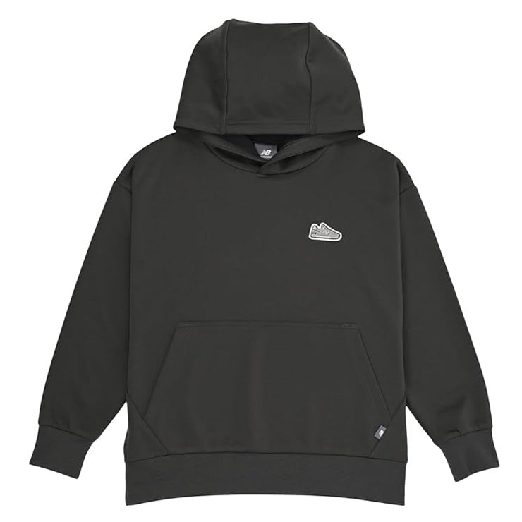 全2色 2025モデル ニューバランス ジュニア用 長袖 パーカー シューパッチ ライトスウェット フーディー 子供服 ABT55562 こども 子ども キッズ jr 男の子 女の子 スポーツウェア スウェットパーカー ベージュ ブラック new balance