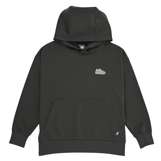 全2色 2025モデル ニューバランス ジュニア用 長袖 パーカー シューパッチ ライトスウェット フーディー 子供服 ABT55562 こども 子ども キッズ jr 男の子 女の子 スポーツウェア スウェットパーカー ベージュ ブラック new balance