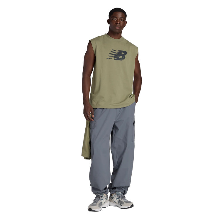 全2色 2025モデル ニューバランス ノースリーブシャツ スリーブレス Tシャツ メンズ ユニセックス AMT53173 スポーツウェア 大人 一般 new balance