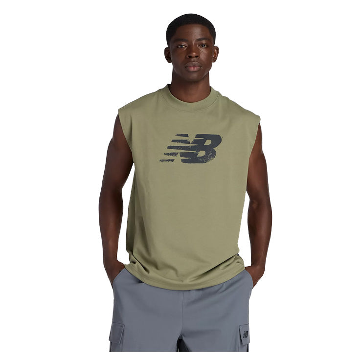 全2色 2025モデル ニューバランス ノースリーブシャツ スリーブレス Tシャツ メンズ ユニセックス AMT53173 スポーツウェア 大人 一般 new balance