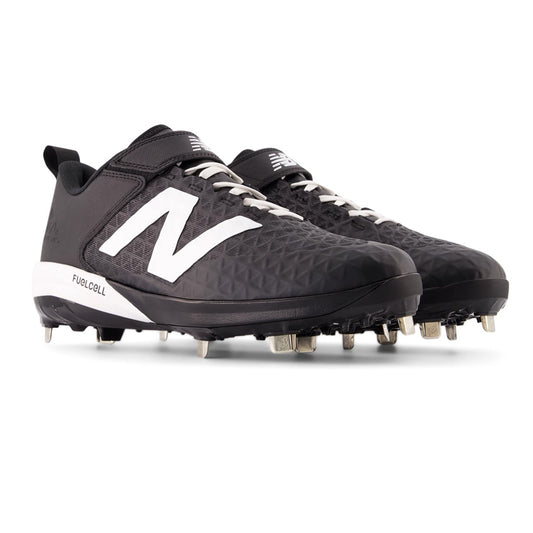【2025秋冬モデル】ニューバランス 野球 スパイク Fuel Cell 4040 v8 金具スパイク 紐＋ベルト 2E 26.0～30.0 ブラック×ホワイト L4040BK8 フューエルセル カラー 金属スパイク 大人 一般 大学野球 社会人野球 草野球 newbalance