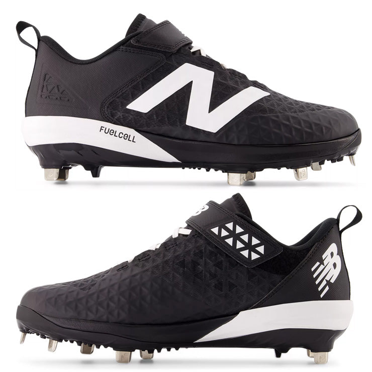 【2025秋冬モデル】ニューバランス 野球 スパイク Fuel Cell 4040 v8 金具スパイク 紐＋ベルト 2E 26.0～30.0 ブラック×ホワイト L4040BK8 フューエルセル カラー 金属スパイク 大人 一般 大学野球 社会人野球 草野球 newbalance