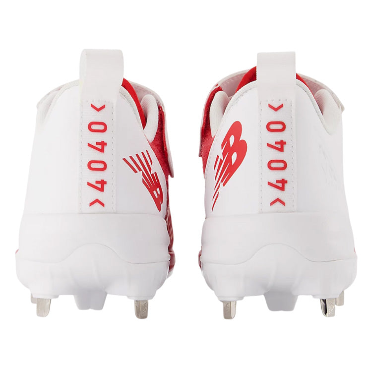 【縫いP可能 2026モデル】ニューバランス 野球 スパイク FuelCell 4040 v8 金具スパイク 紐＋ベルト 2E 24.0～30.0 レッド×ホワイト L4040TR8 フューエルセル カラー 金属スパイク 大人 一般 大学野球 社会人野球 草野球 newbalance