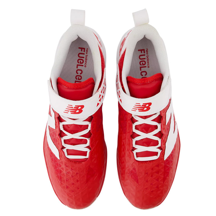 【縫いP可能 2026モデル】ニューバランス 野球 スパイク FuelCell 4040 v8 金具スパイク 紐＋ベルト 2E 24.0～30.0 レッド×ホワイト L4040TR8 フューエルセル カラー 金属スパイク 大人 一般 大学野球 社会人野球 草野球 newbalance
