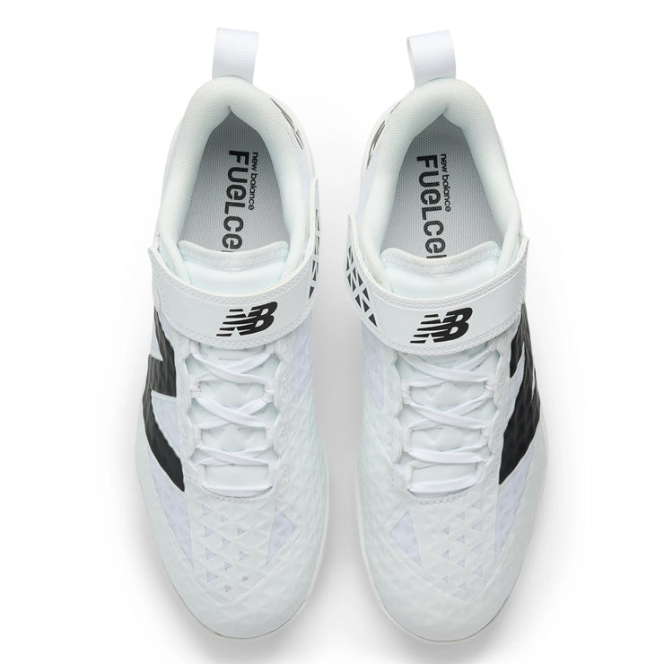 【2025秋冬モデル】ニューバランス 野球 スパイク Fuel Cell 4040 v8 金具スパイク 紐＋ベルト 2E 26.0～30.0 ホワイト×ブラック L4040TW8 フューエルセル カラー 金属スパイク 大人 一般 大学野球 社会人野球 草野球 newbalance