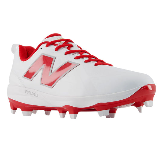 【縫いP可能 2026モデル】ニューバランス 野球 ポイントスパイク 1000 V1 Molded 2E 24.0～30.0 ホワイト×レッド M10009AX2E フューエルセル FuelCell カラー スタッドスパイク 大人 一般 大学野球 社会人野球 草野球 newbalance