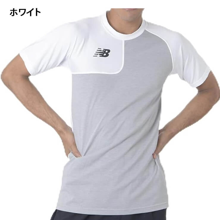 【2024モデル】ニューバランス 野球 アンダーシャツ 半袖 Tシャツ 右投げ用 ローネック 丸首 アシンメトリー 大人 一般 MT41704R  インナーシャツ ベースボールシャツ 練習 トレーニング 大きいサイズあり newbalance