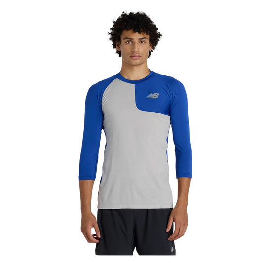 【2026モデル】ニューバランス 野球 アンダーシャツ 七分袖 左投げ用 ローネック 丸首 アシンメトリー 大人 一般 ブルー MT6146ZC-TRY インナーシャツ ベースボールシャツ 練習 トレーニング 大きいサイズあり newbalance