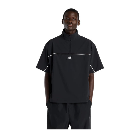 全3色 2026モデル ニューバランス ウェア ハーフジップシャツ 半袖 Tシャツ ウーブンショートスリーブハーフジップ メンズ ユニセックス MT61713I ピステ ジャージ スポーツウェア 大人 一般 半袖シャツ new balance