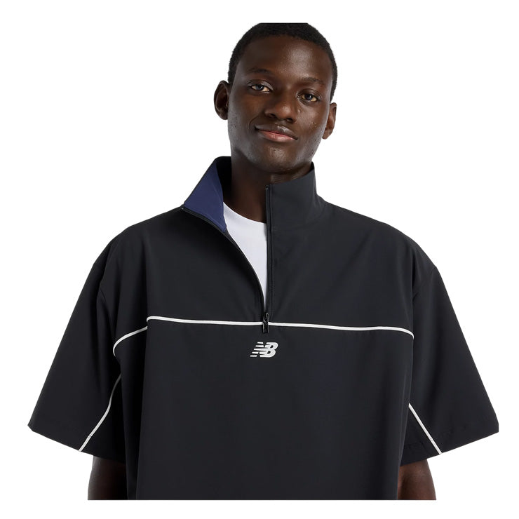全3色 2026モデル ニューバランス ウェア ハーフジップシャツ 半袖 Tシャツ ウーブンショートスリーブハーフジップ メンズ ユニセックス MT61713I ピステ ジャージ スポーツウェア 大人 一般 半袖シャツ new balance
