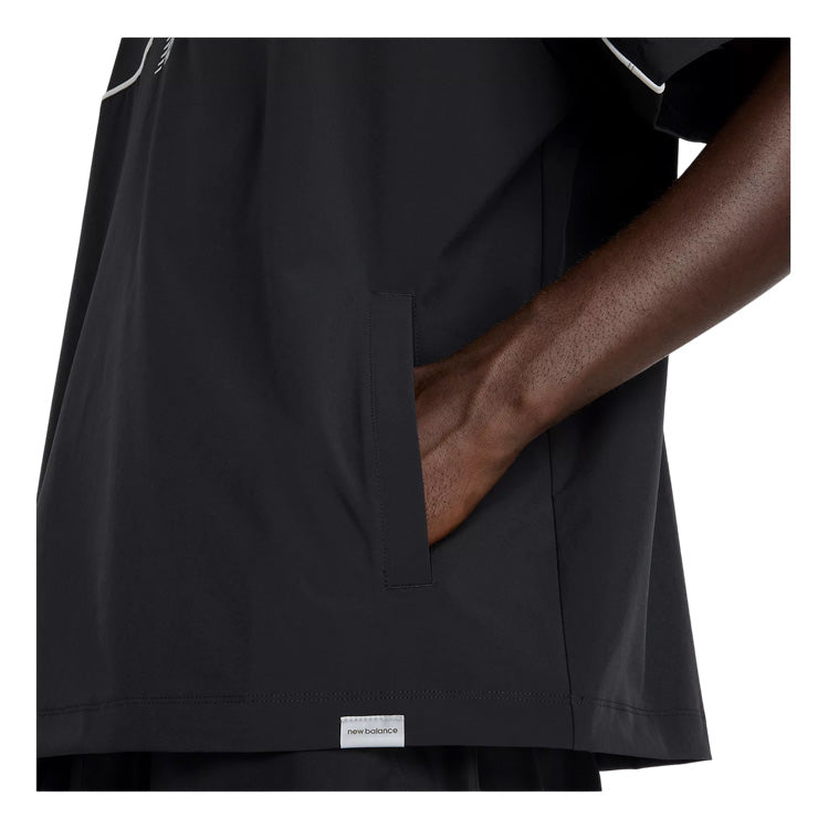 全3色 2026モデル ニューバランス ウェア ハーフジップシャツ 半袖 Tシャツ ウーブンショートスリーブハーフジップ メンズ ユニセックス MT61713I ピステ ジャージ スポーツウェア 大人 一般 半袖シャツ new balance