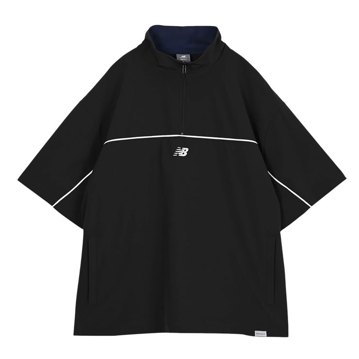 全3色 2026モデル ニューバランス ウェア ハーフジップシャツ 半袖 Tシャツ ウーブンショートスリーブハーフジップ メンズ ユニセックス MT61713I ピステ ジャージ スポーツウェア 大人 一般 半袖シャツ new balance
