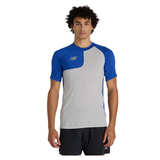 【2026モデル】ニューバランス 野球 アンダーシャツ 半袖 右投げ用 ローネック 丸首 アシンメトリー 大人 一般 ブルー MT61X6LR-TRY インナーシャツ ベースボールシャツ 練習 トレーニング 大きいサイズあり newbalance