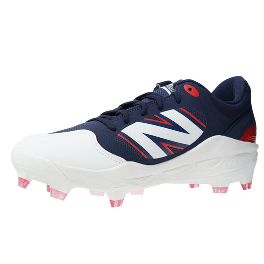 【2025秋冬モデル】ニューバランス 野球 ポイントスパイク FRESH FOAM X MOLDED ネイビー×レッド 3000V7 2E 25.0～30.0 PL3000H7 カラー スタッドスパイク プラスチッククリーツ 紐 大人 一般 大学野球 社会人野球 草野球 newbalance