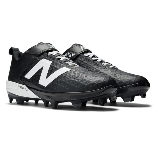 【2025秋冬モデル】ニューバランス 野球 ポイントスパイク Fuel Cell 4040 v8 Molded 紐＋ベルト 2E 25.0～30.0 ブラック×ホワイト PL4040K8 プラスチッククリーツ スタッド フューエルセル カラー 大人 一般 大学野球 社会人野球 草野球 newbalance