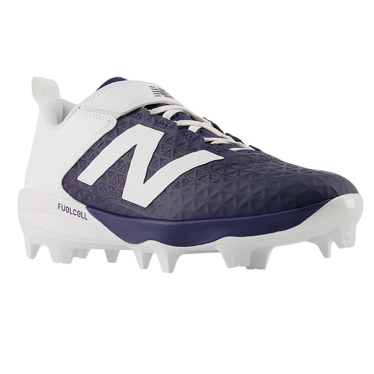 【縫いP可能 2026モデル】ニューバランス 野球 ポイントスパイク Fuel Cell 4040 v8 Molded 紐＋ベルト 2E 25.0～30.0 ブルー×ブラック PL4040N8 プラスチッククリーツ スタッド フューエルセル カラー 大人 一般 大学野球 社会人野球 草野球 newbalance